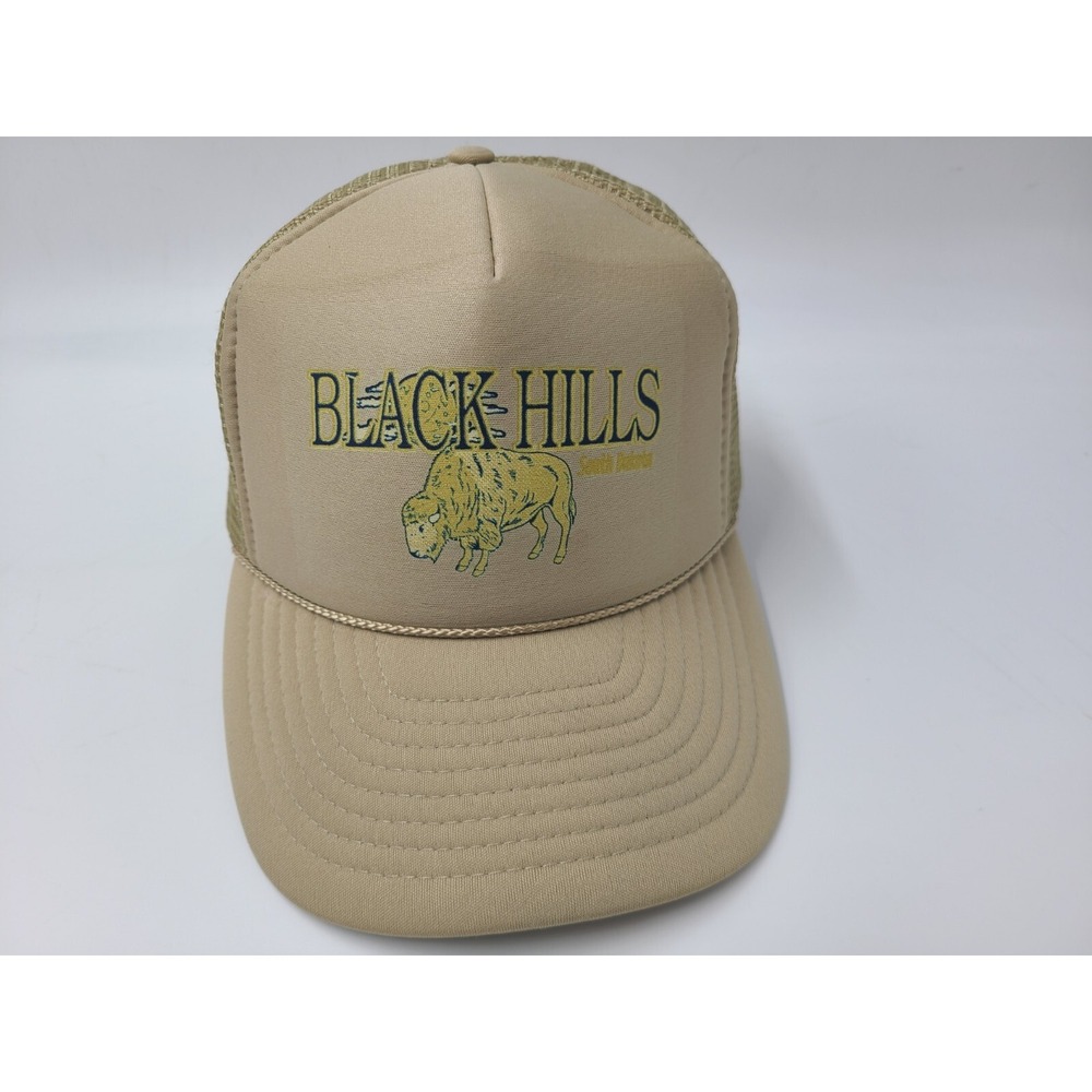 Vintage Black Hills South Dakota Bison Buffalo Mesh Trucker Snapback Hat Cap Men